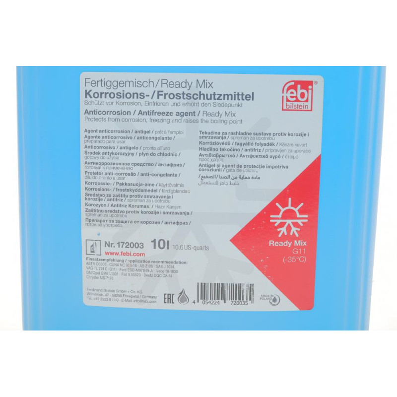 Антифриз (синий) Readymix G11 (-35°C готовый к применению) (10L)