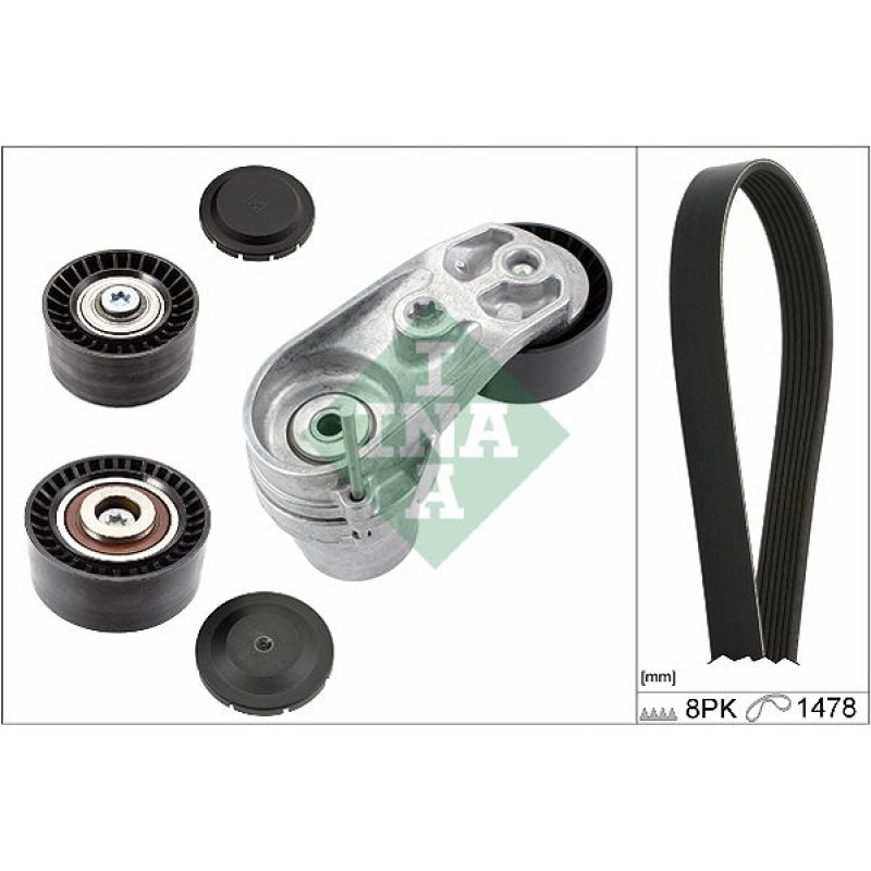 Комплект ремня генератора BMW 5 (F10)/X5 (F15/F85) 3.5i/4.0i 09-, (8PK 1478), N55B30